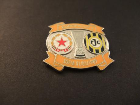 Europacup II voetbal 1989 CSKA Sofia -Roda JC (oranje -ziverkleur)